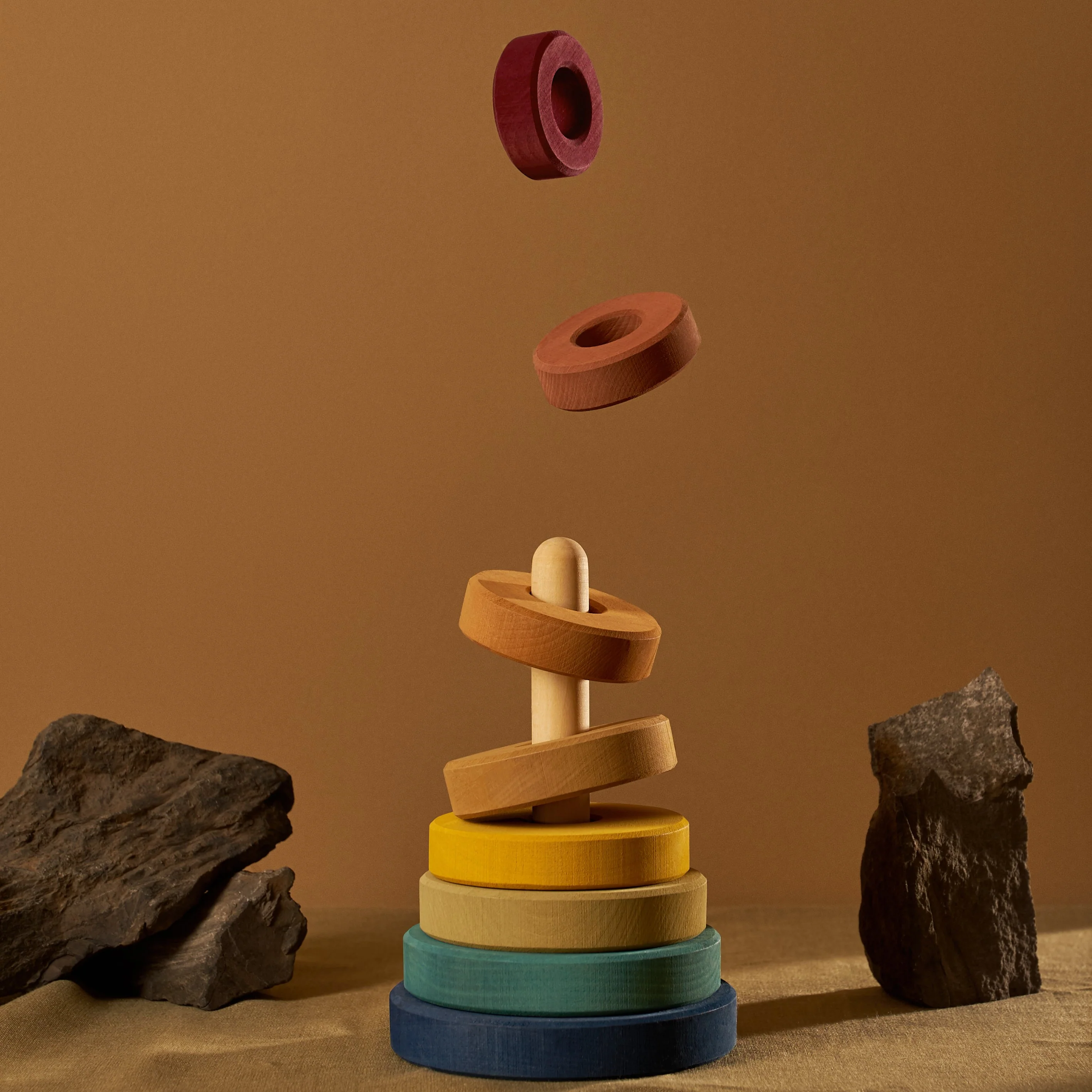 Wooden Stacking Tower - Earth - Image 6