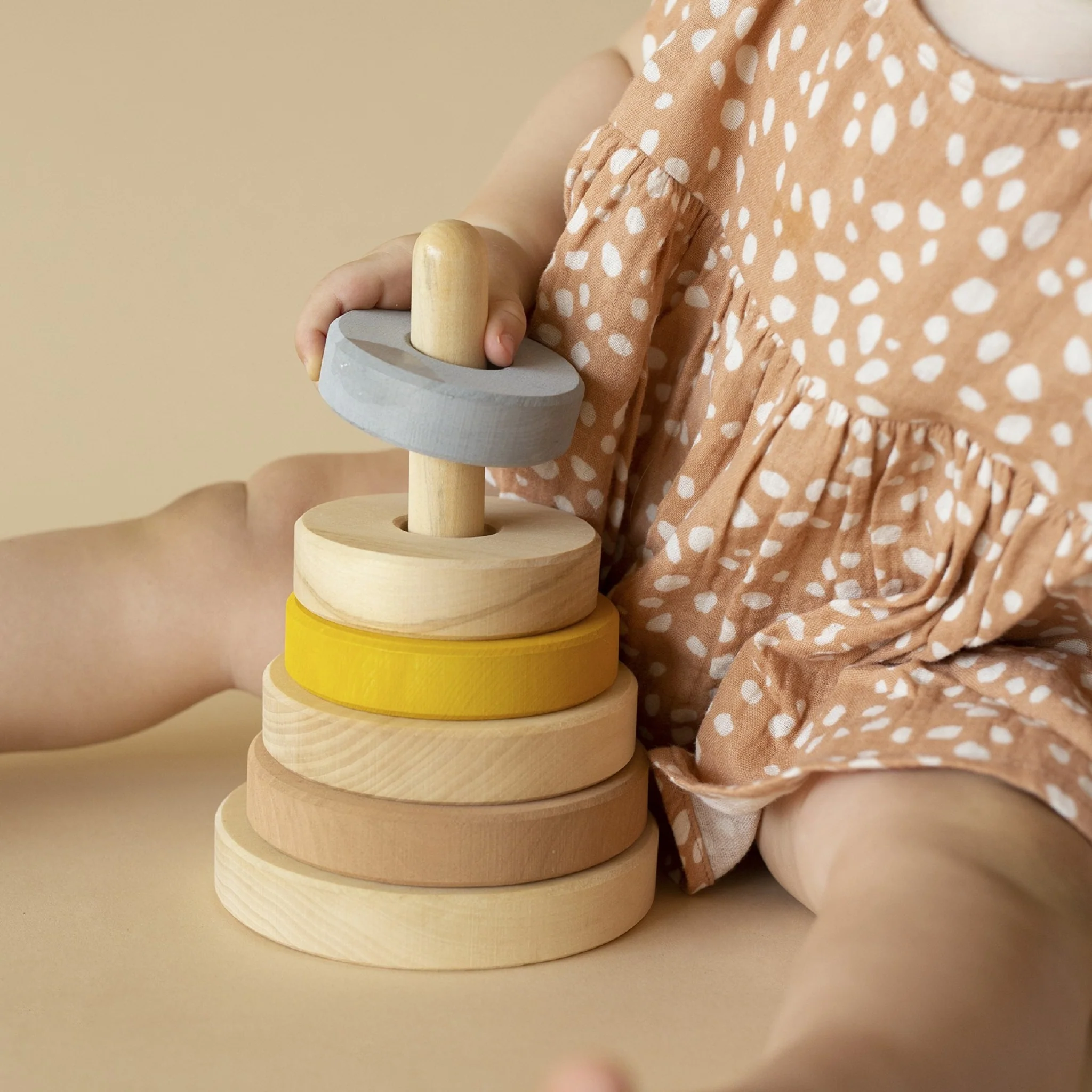 Wooden Stacking Tower - Sand - Image 2