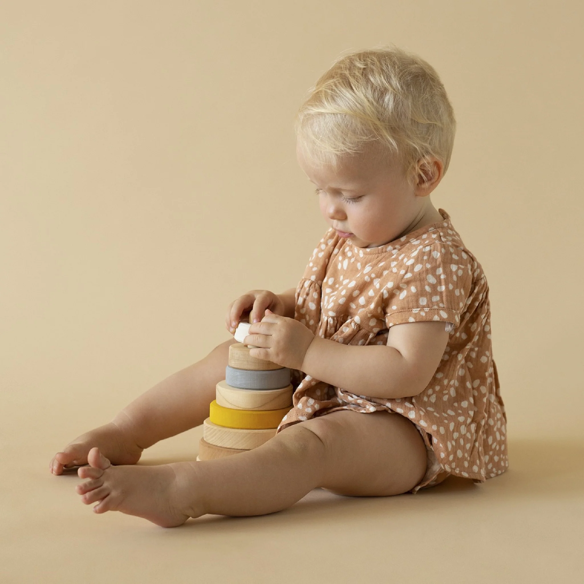 Wooden Stacking Tower - Sand - Image 3