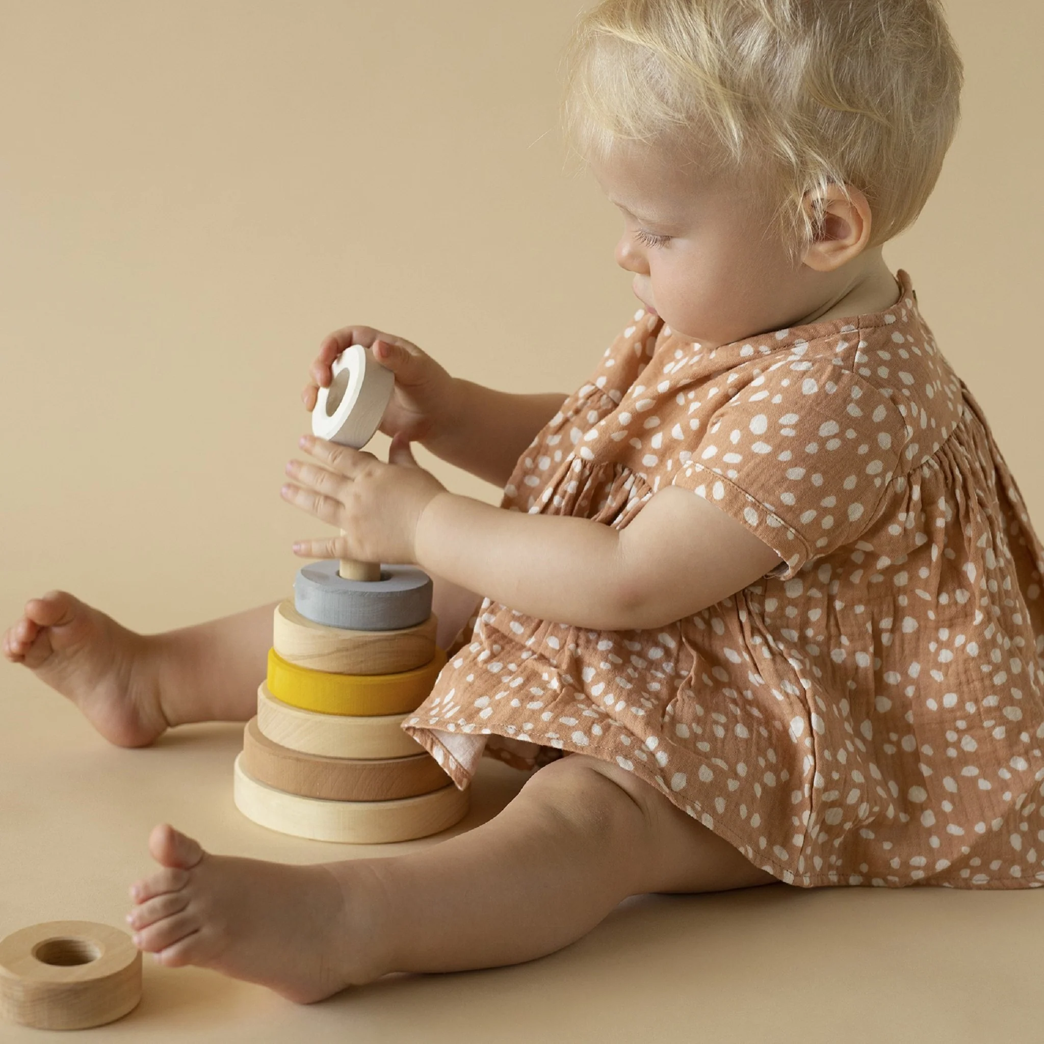 Wooden Stacking Tower - Sand - Image 4