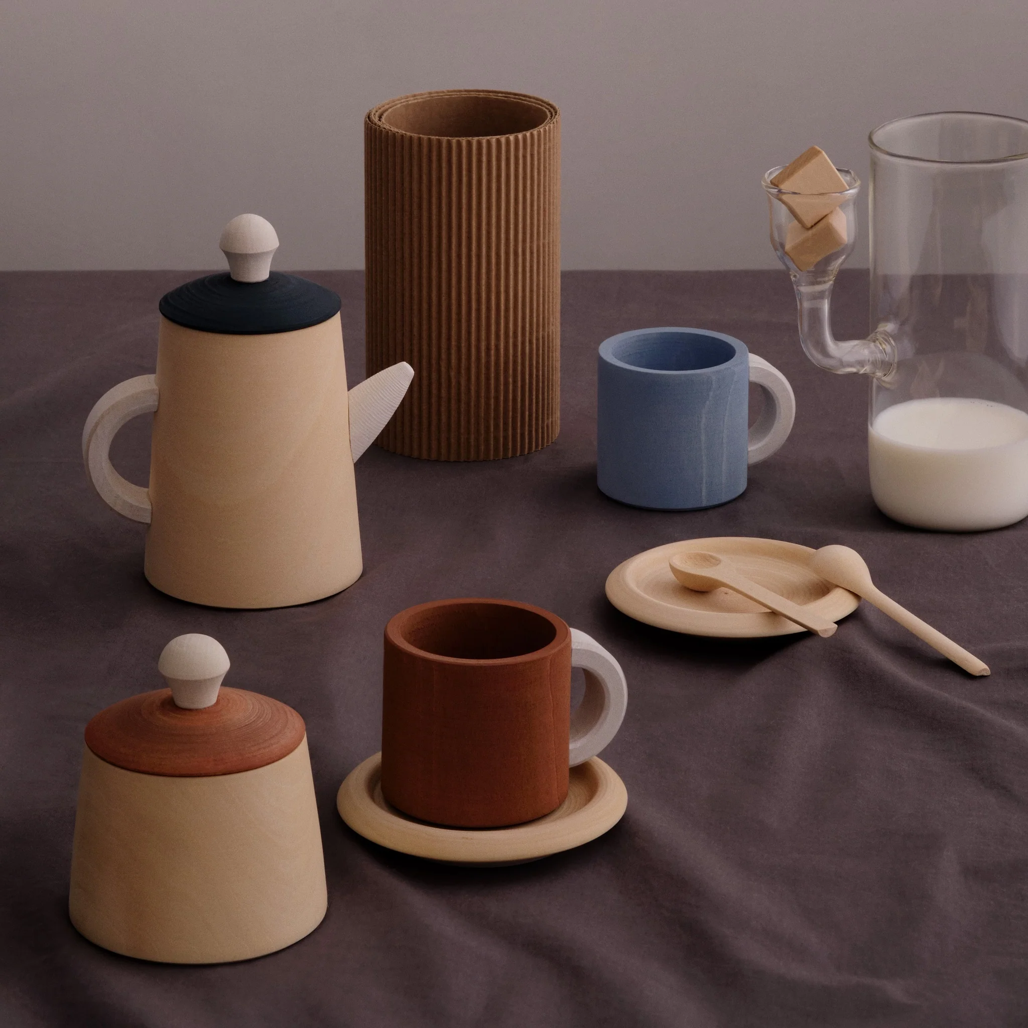 Raduga Grez | Wooden Tea Play Set - Terra and Blue - Image 2