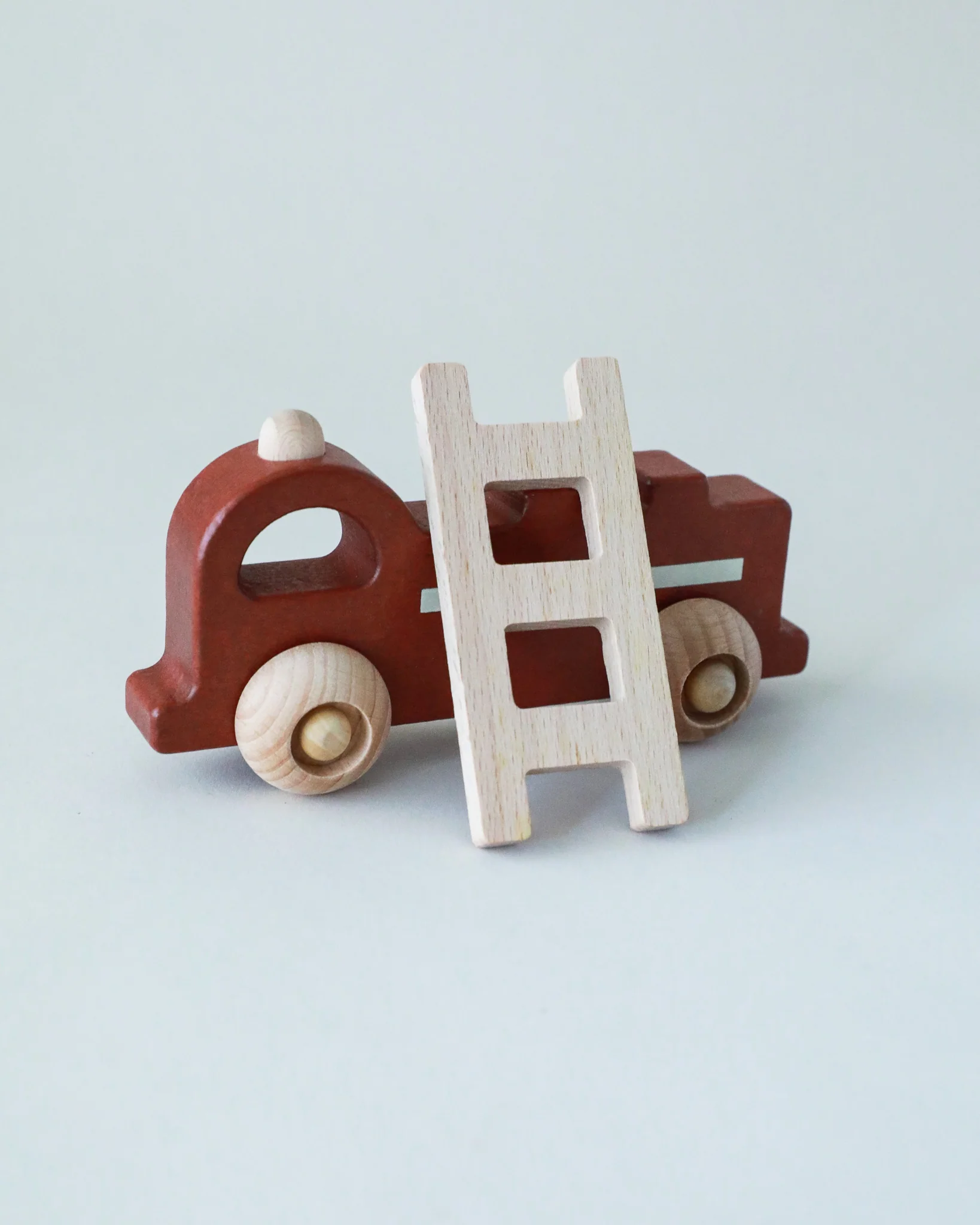 Wooden Rolling Toy Fire Truck - Image 2