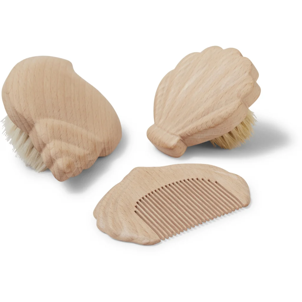 Seashell Wooden Baby Brush Set - Image 4