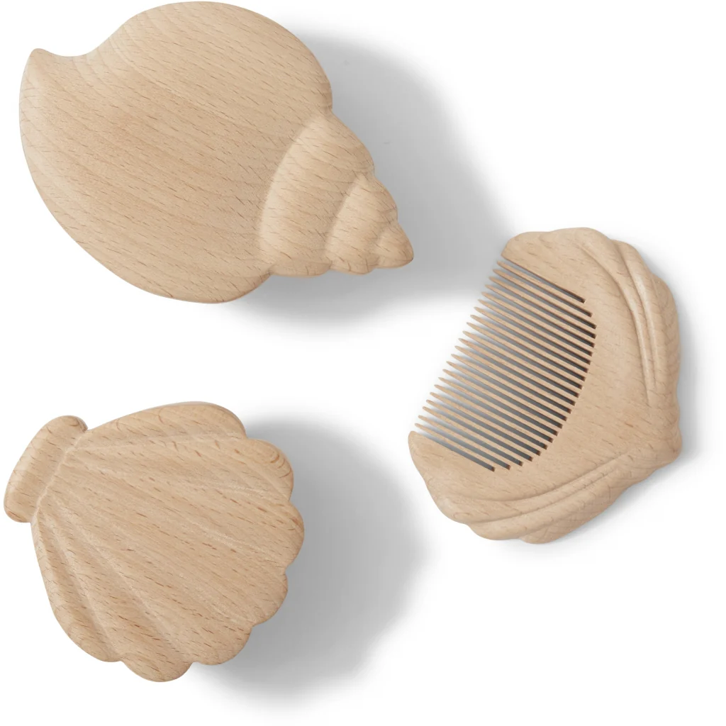 Seashell Wooden Baby Brush Set - Image 5