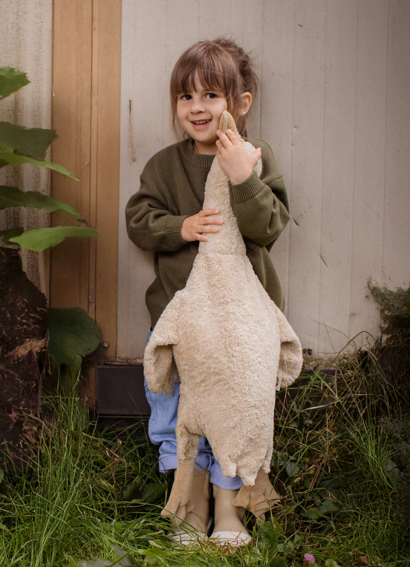 Senger Naturwelt | European-Made | Cuddly Animal - Linen Cream Goose - Image 3