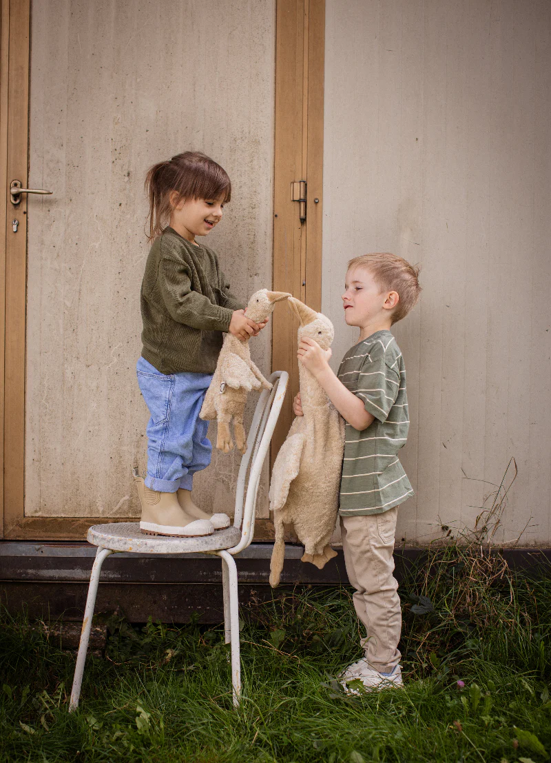 Senger Naturwelt | European-Made | Cuddly Animal - Linen Cream Goose - Image 5