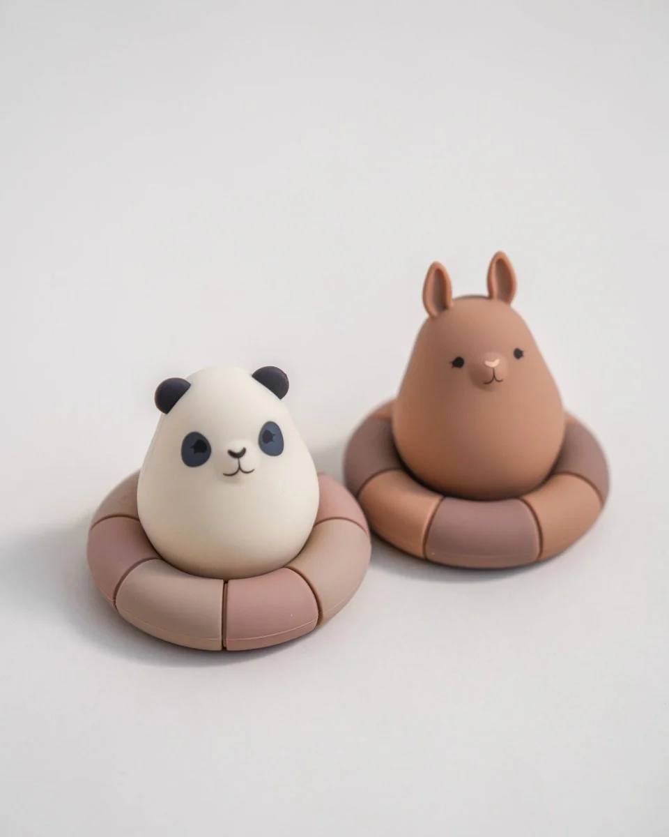 Konges Sloejd | Silicone Bath Toy - Swim Rings Panda Buddies - Image 2
