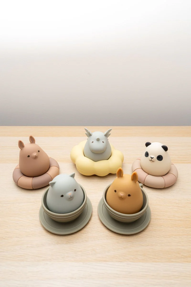 Konges Sloejd | Silicone Bath Toy - Swim Rings Panda Buddies - Image 4