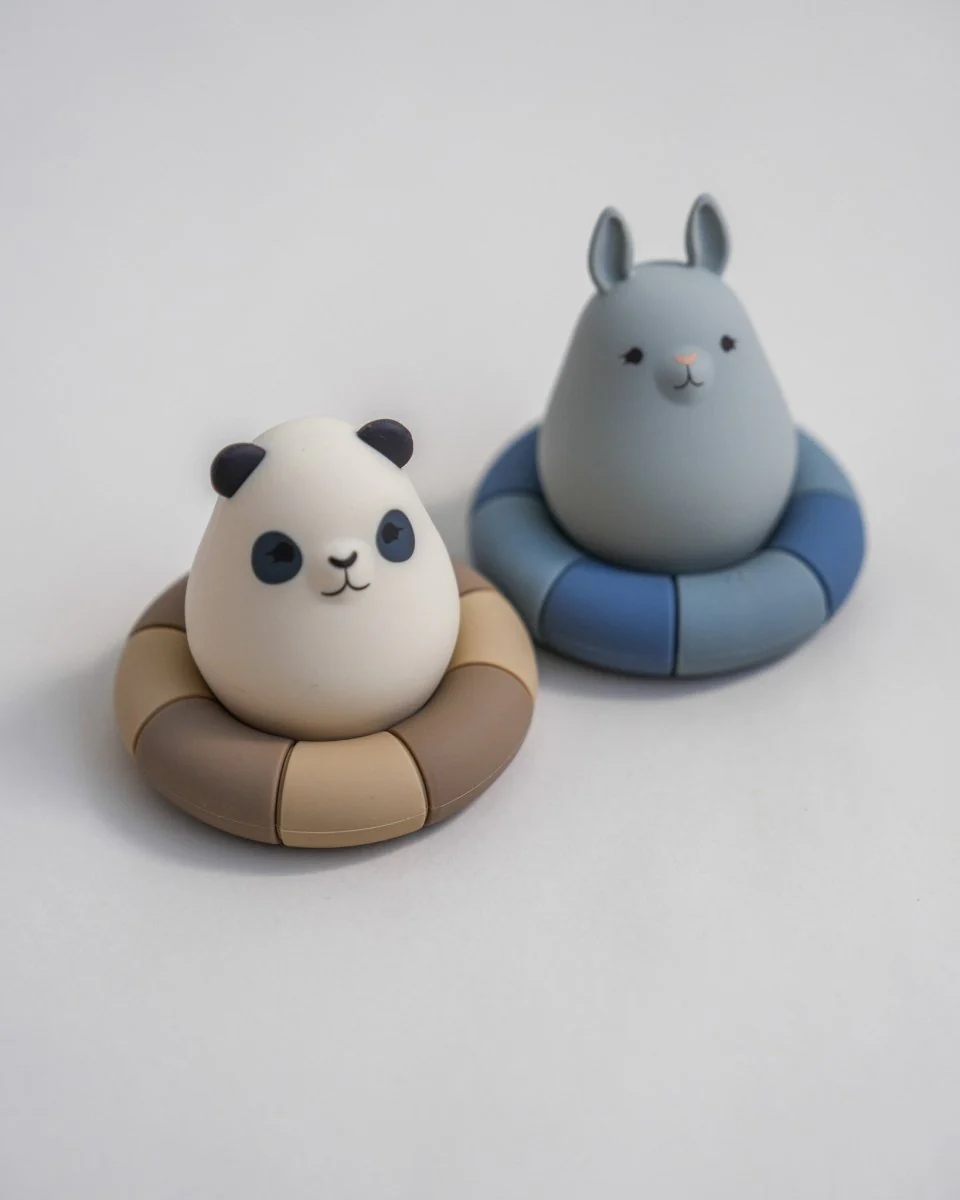 Konges Sloejd | Silicone Bath Toy - Swim Rings Panda Buddies - Image 5