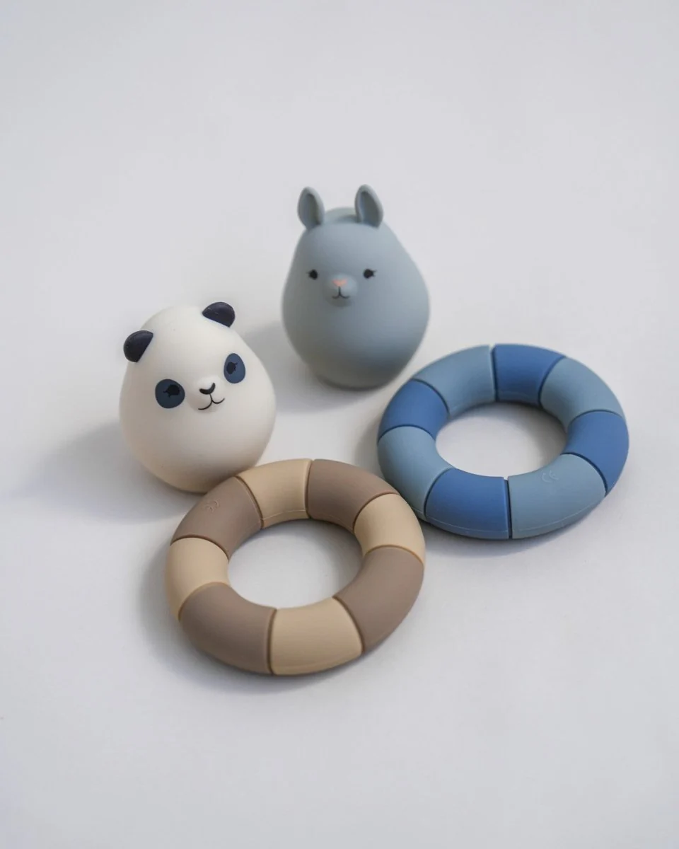 Konges Sloejd | Silicone Bath Toy - Swim Rings Panda Buddies - Image 6