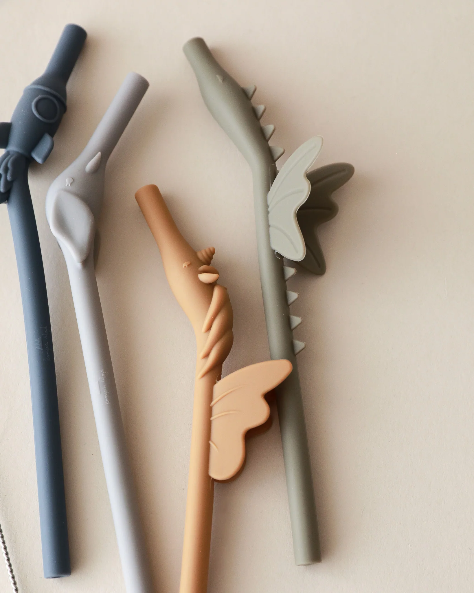 Silicone Character Straws - Stone (pack of 4) - Image 2