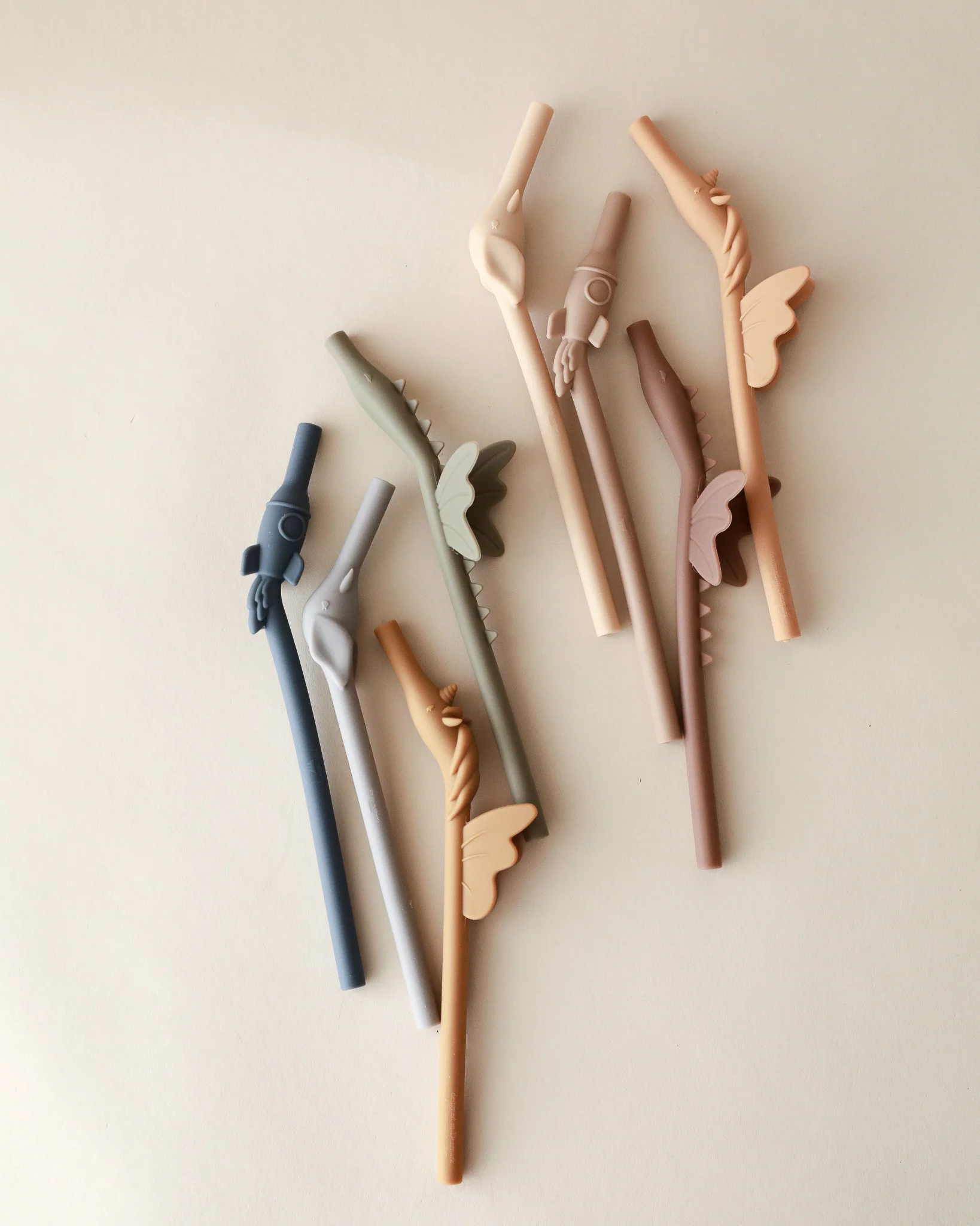 Silicone Character Straws - Stone (pack of 4) - Image 4