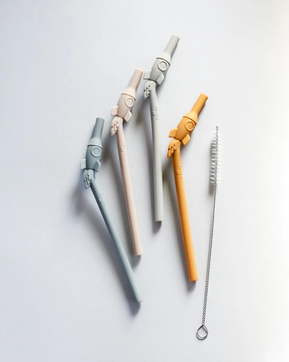 Silicone Rocket Straws - Quarry Mix (4 pack) - Image 2