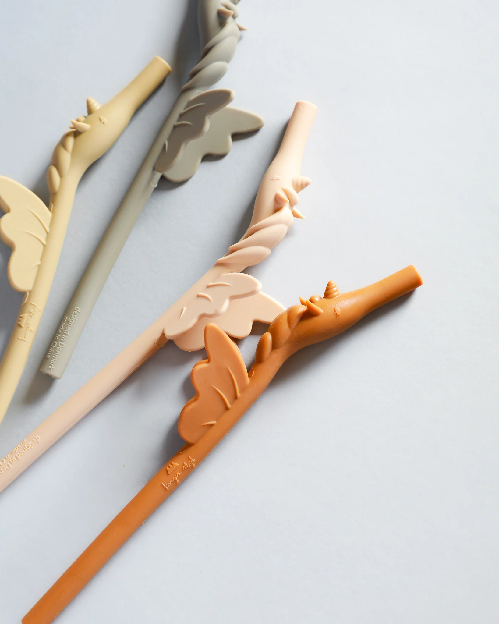 Silicone Unicorn Straws - Earth Mix (4 pack) - Image 2