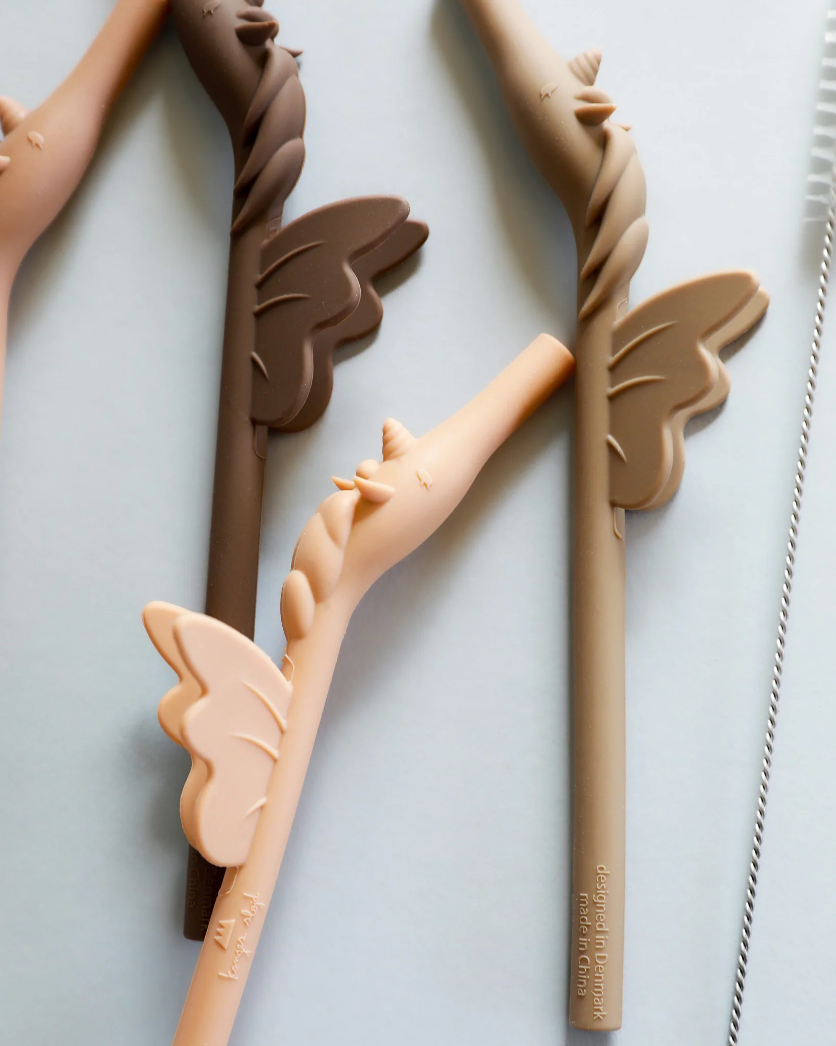 Silicone Unicorn Straws - Shitaki Mix (4 pack) - Image 2
