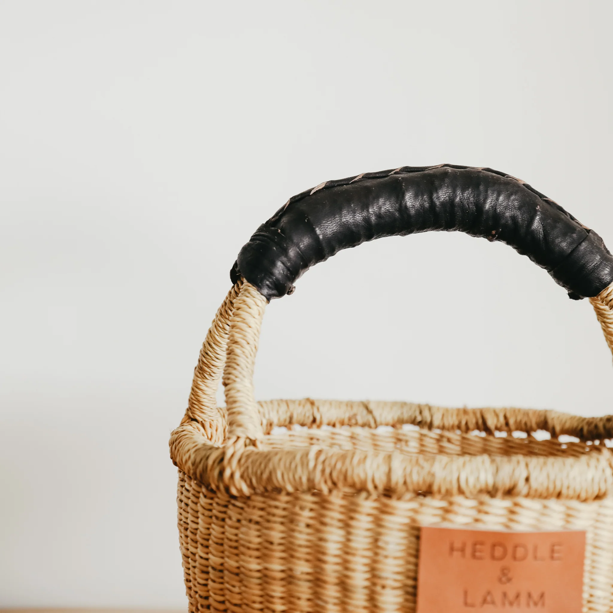 Small Bolga Basket - Black Handle - Image 2