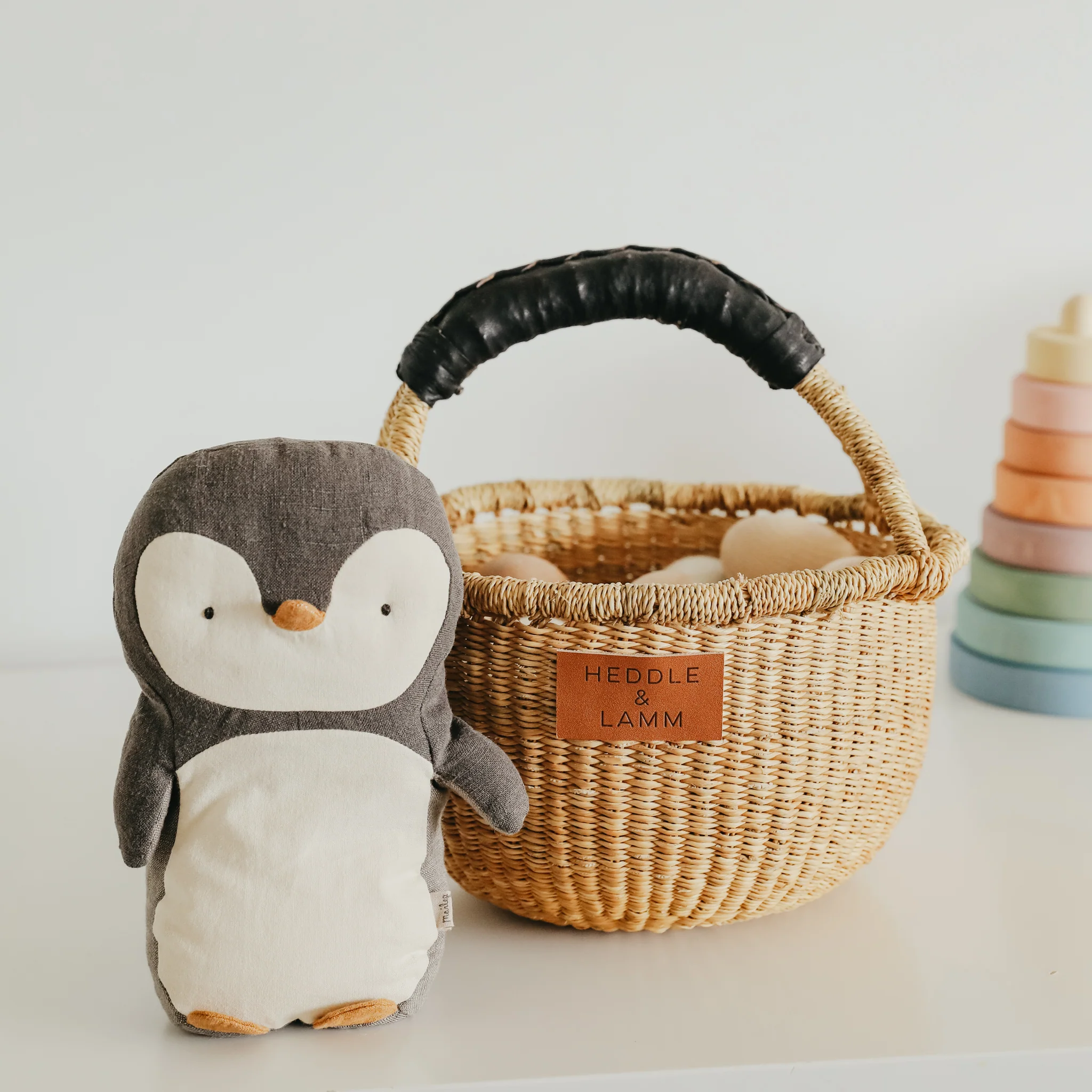 Small Bolga Basket - Black Handle - Image 5