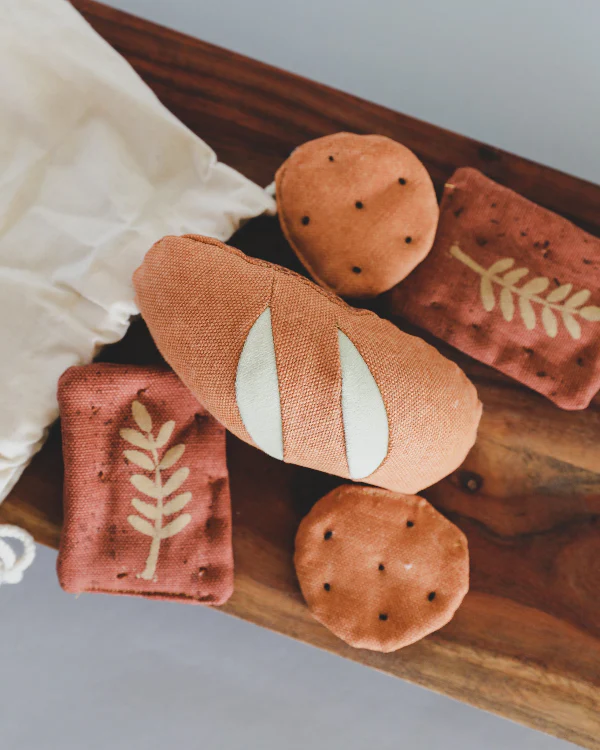 Soft Play Food Set - Crackers and Bread: 7-Piece Danish Bakery Collection - Image 2