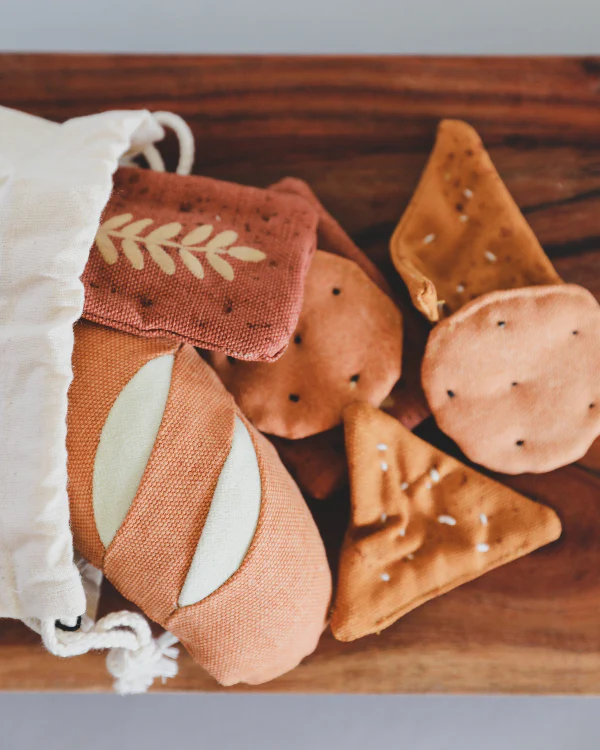 Soft Play Food Set - Crackers and Bread: 7-Piece Danish Bakery Collection - Image 3