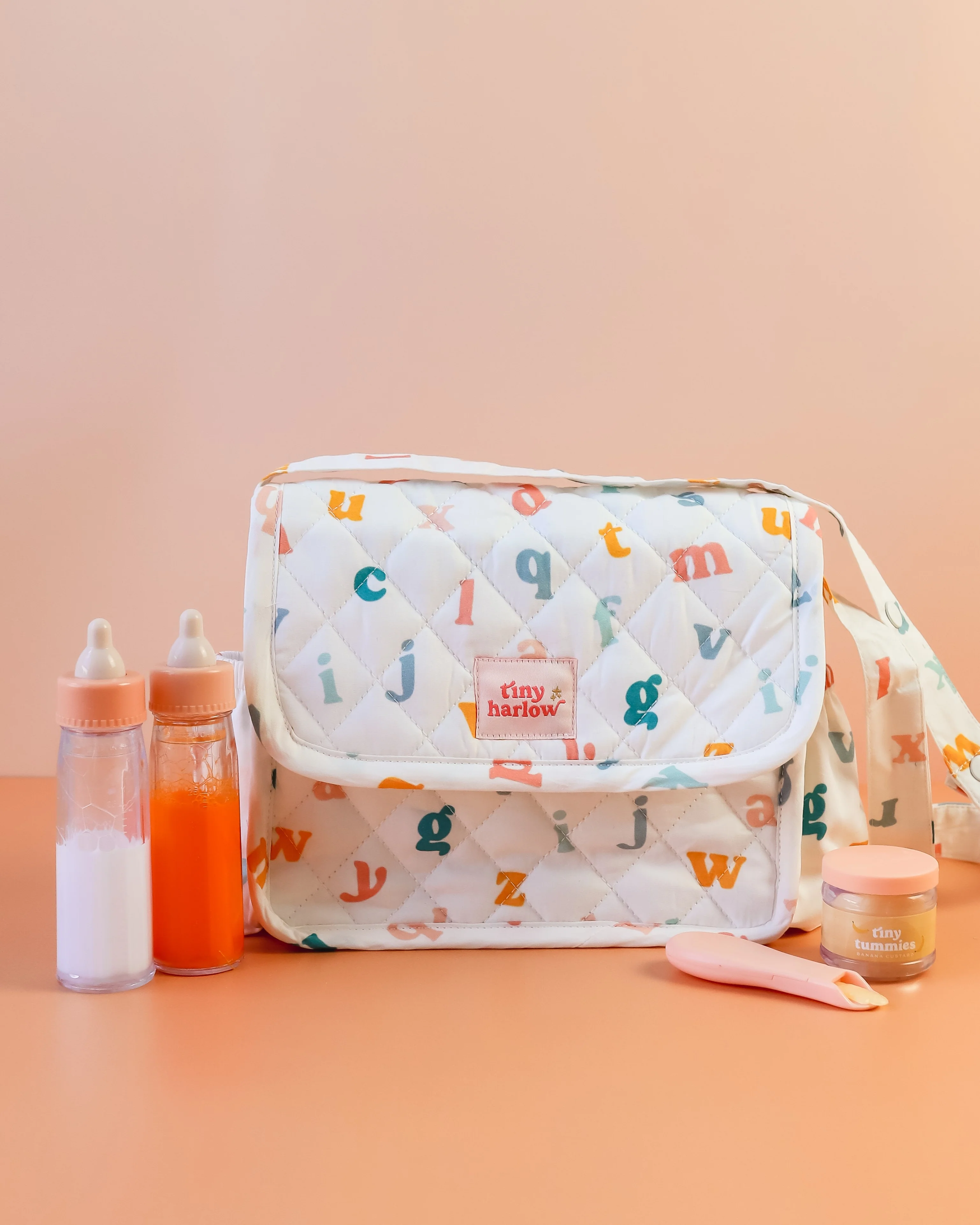 Tiny Harlow | Doll Diaper Bag - Alphabet Soup - Image 6