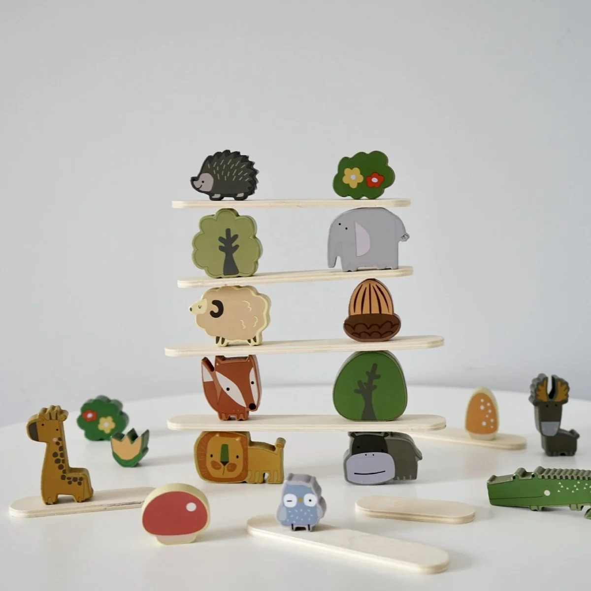 Wooden Animal Stacking Blocks: Montessori Balancing Toy for Creative Play - Image 3