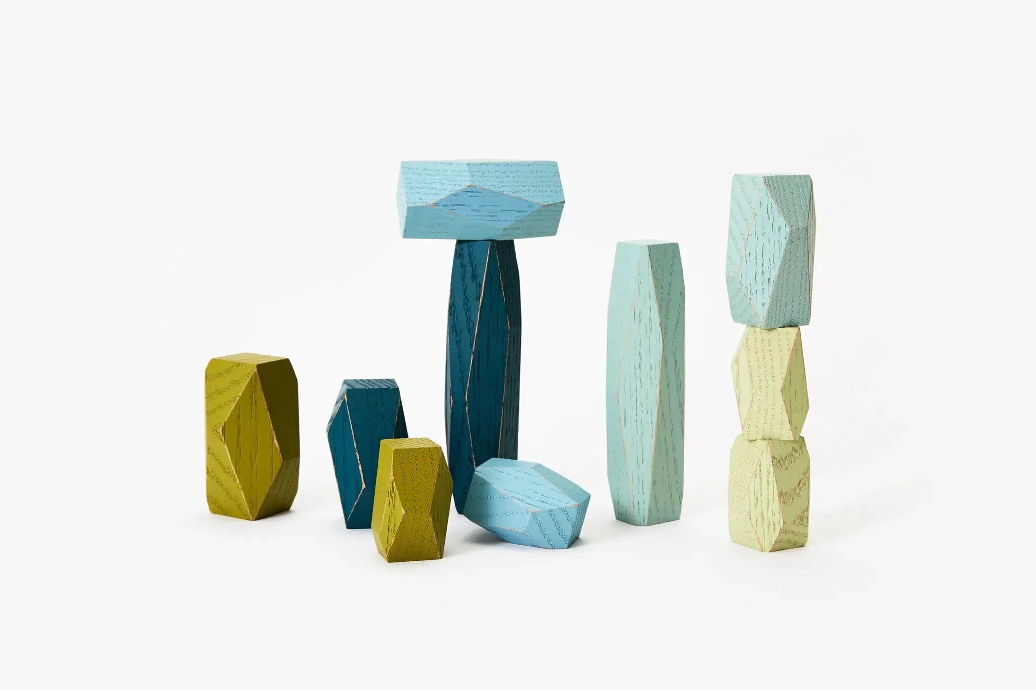Wooden Balancing Blocks - Ocean colors - Image 5