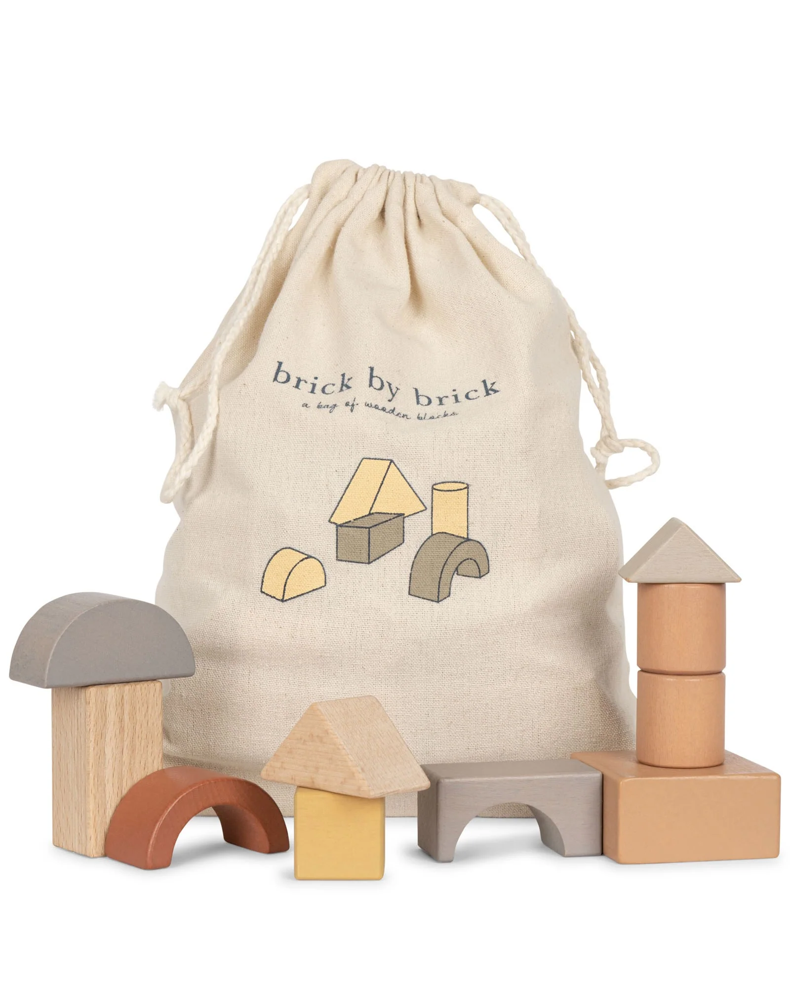 Wooden Building Blocks in a Bag - Image 6
