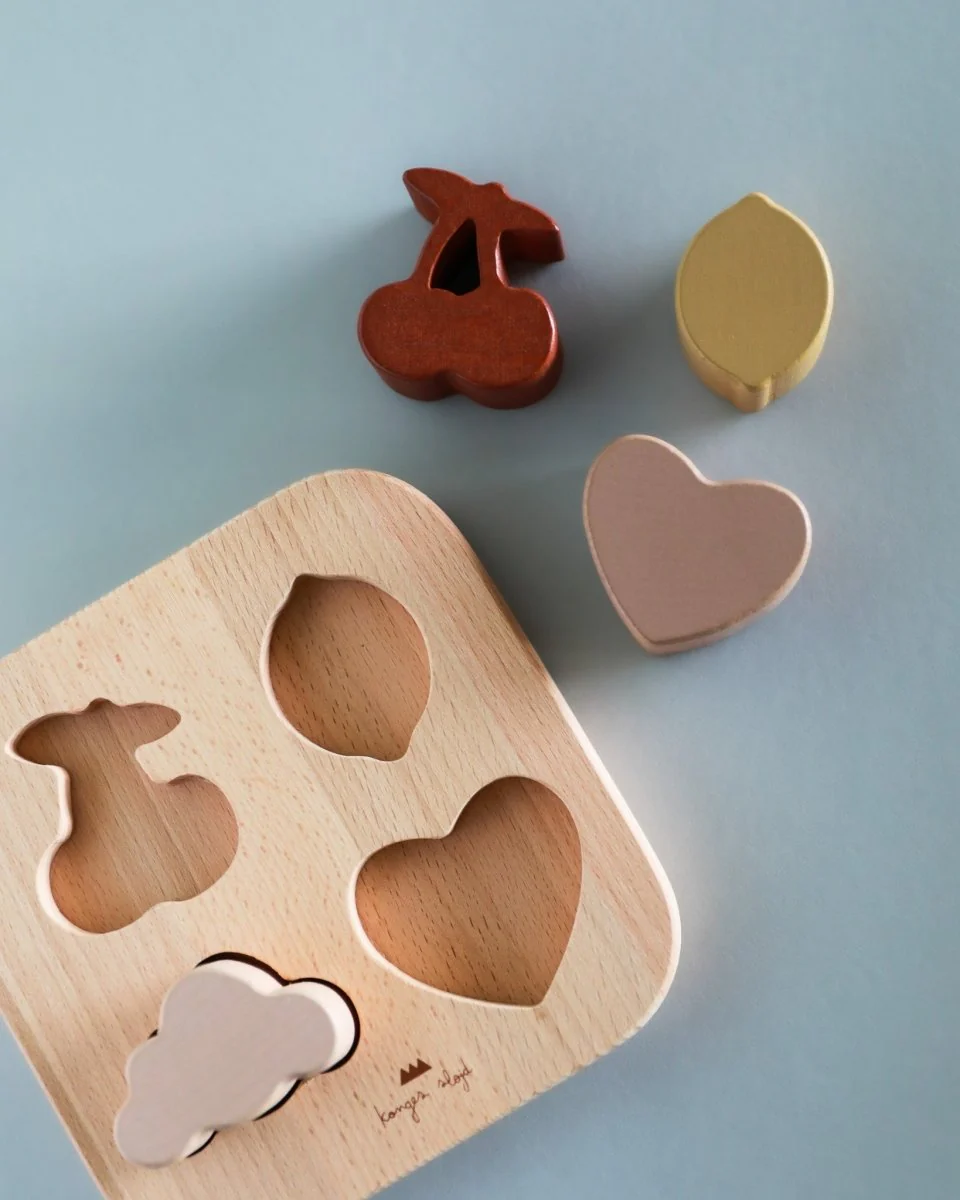 Konges Sloejd | Wooden Chunky Shape Puzzle - Heart - Image 2