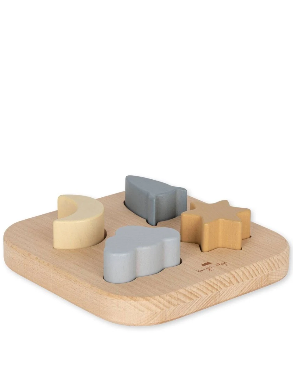 Konges Sloejd | Wooden Chunky Shape Puzzle - Sky - Image 6