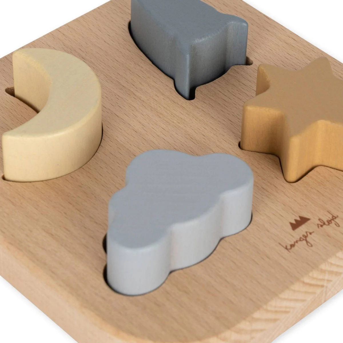 Konges Sloejd | Wooden Chunky Shape Puzzle - Sky - Image 7