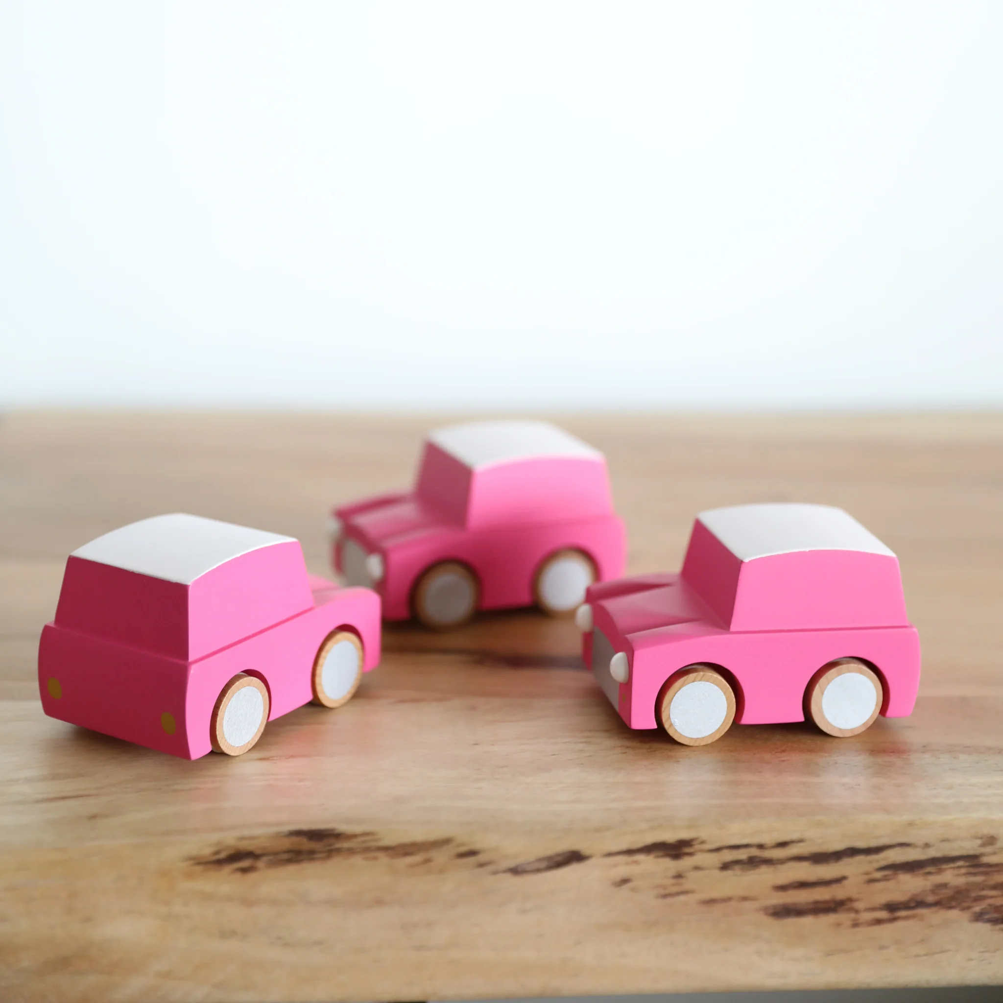 Wooden Classic Wind-up Car by Kiko+ & gg* - Pink - Image 2