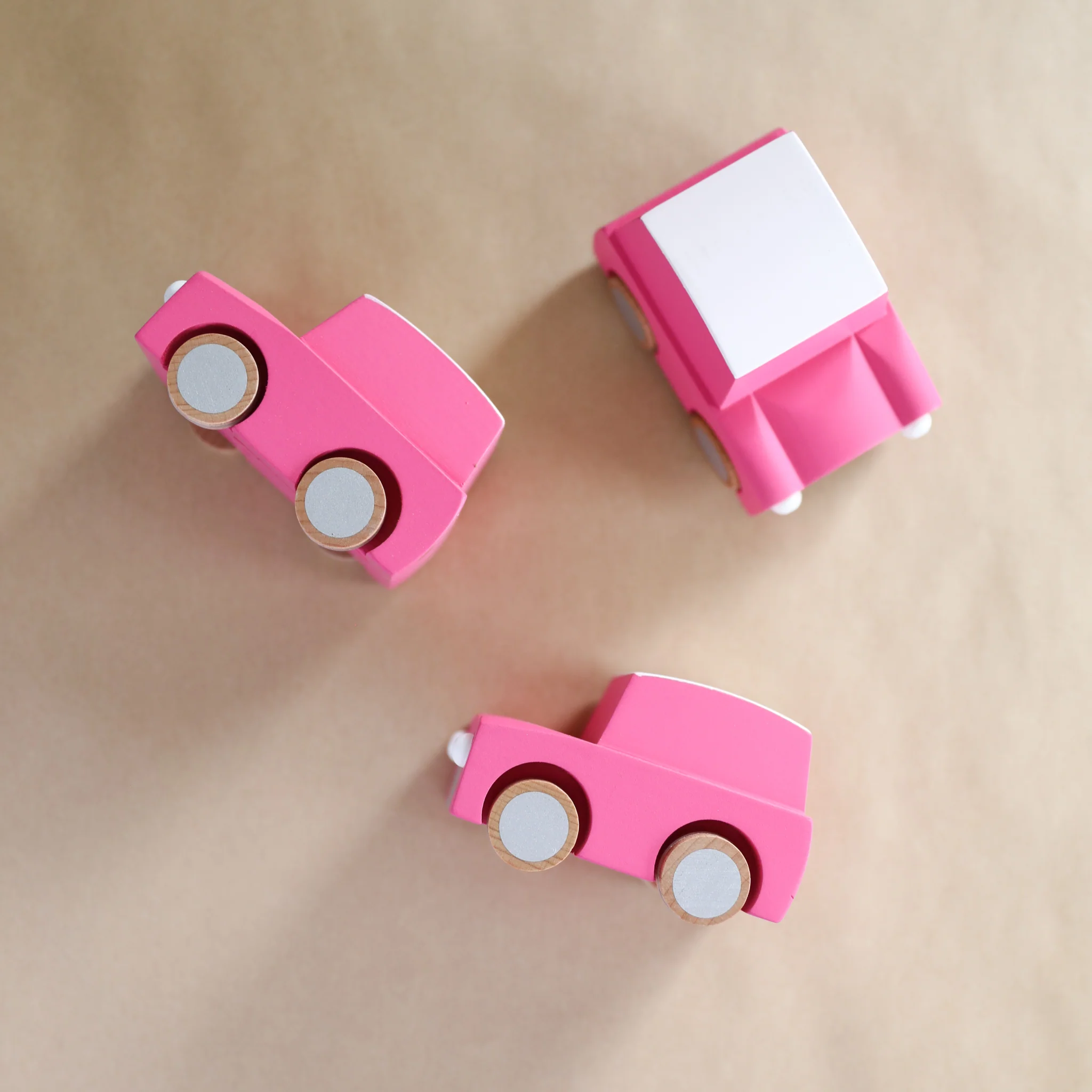 Wooden Classic Wind-up Car by Kiko+ & gg* - Pink - Image 4