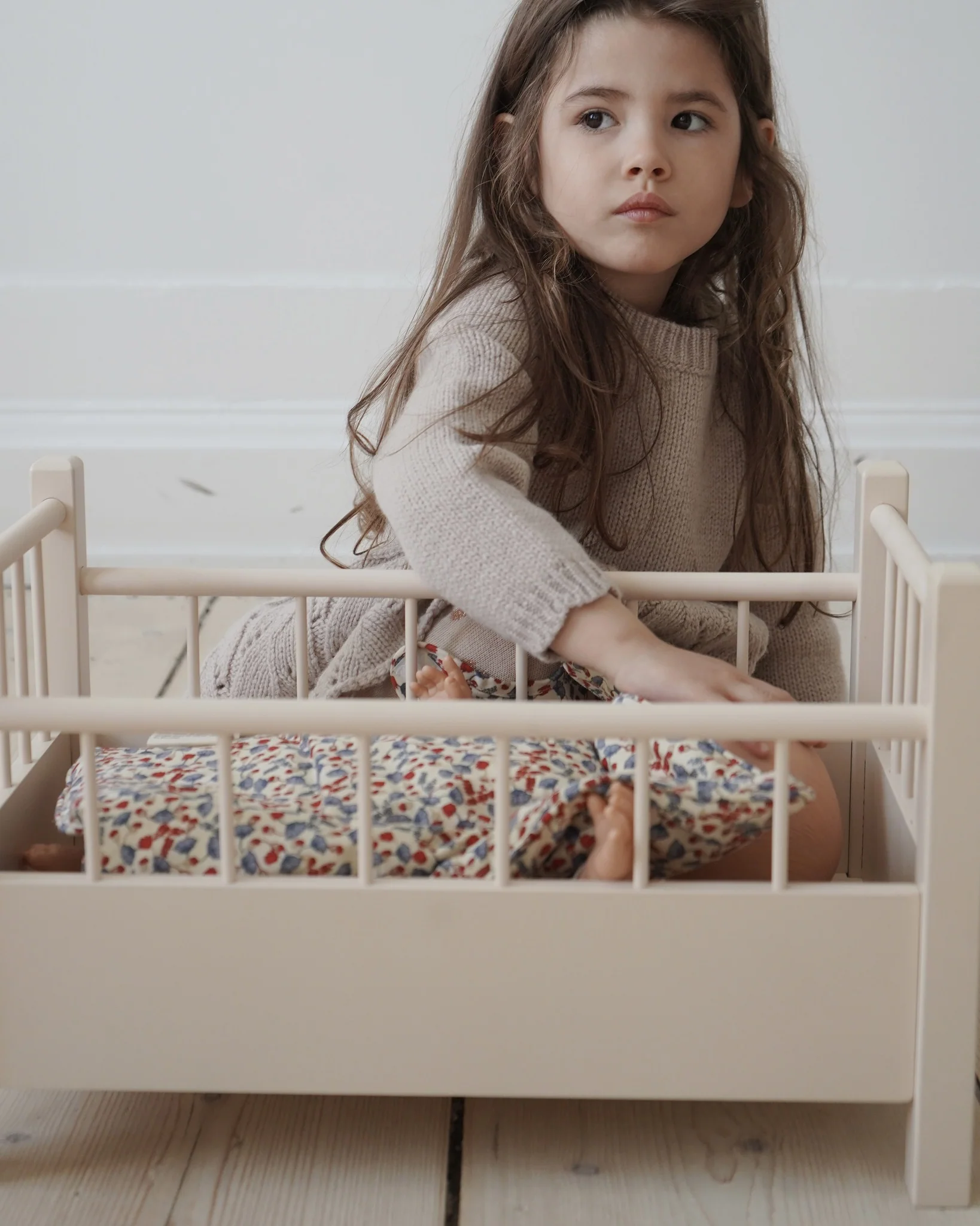 Wooden Doll Bed - Beige - Image 7