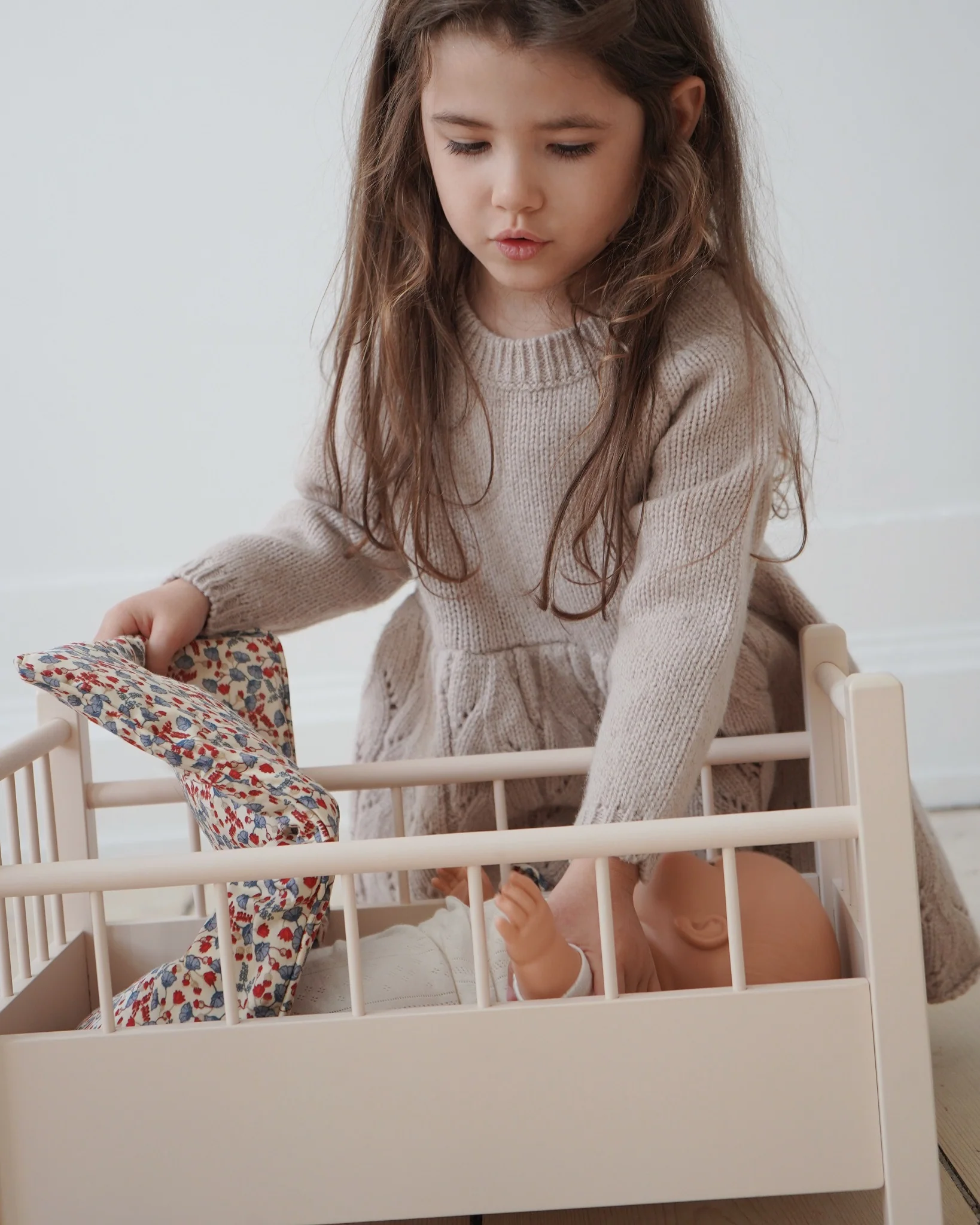 Wooden Doll Bed - Beige - Image 8