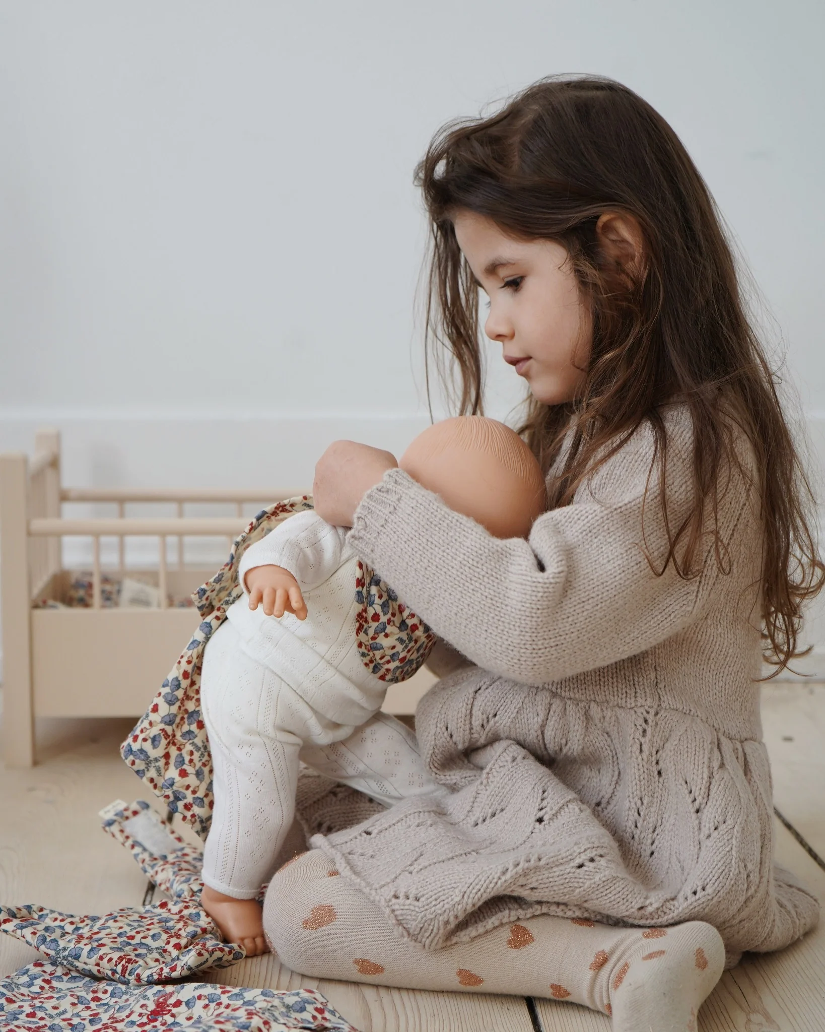 Wooden Doll Bed - Beige - Image 9