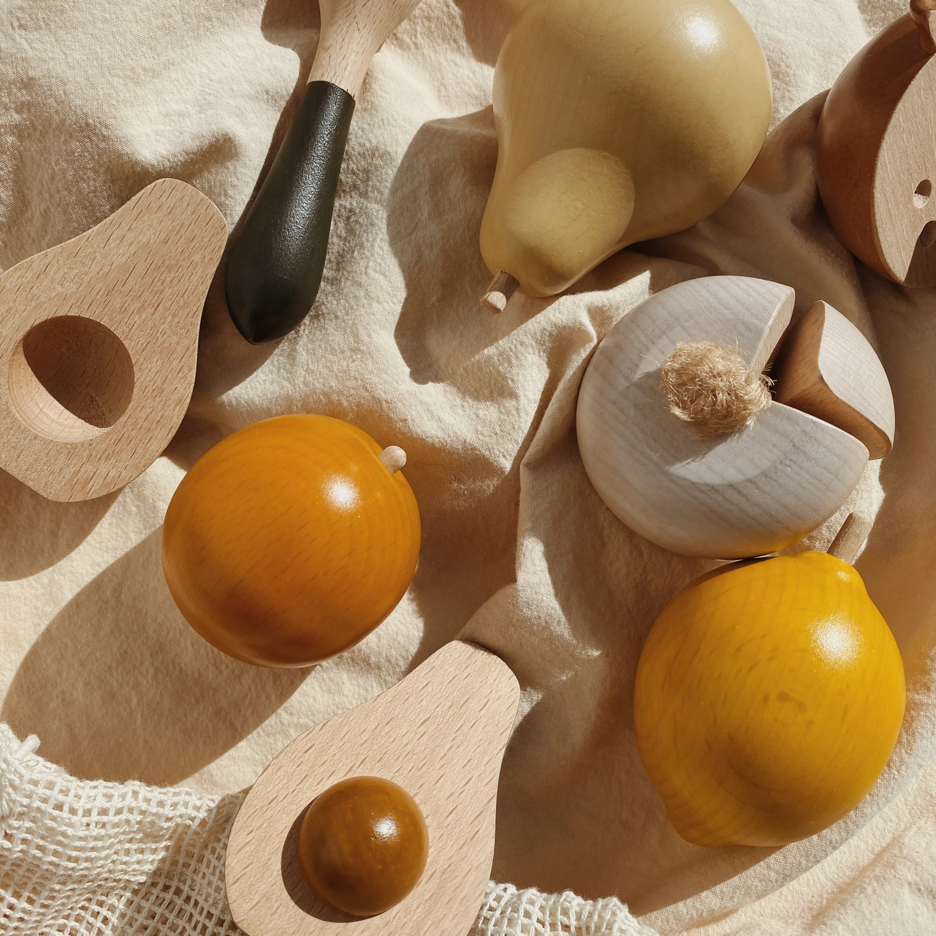 Wooden Fruit and Veggie Play Food Set - Image 2