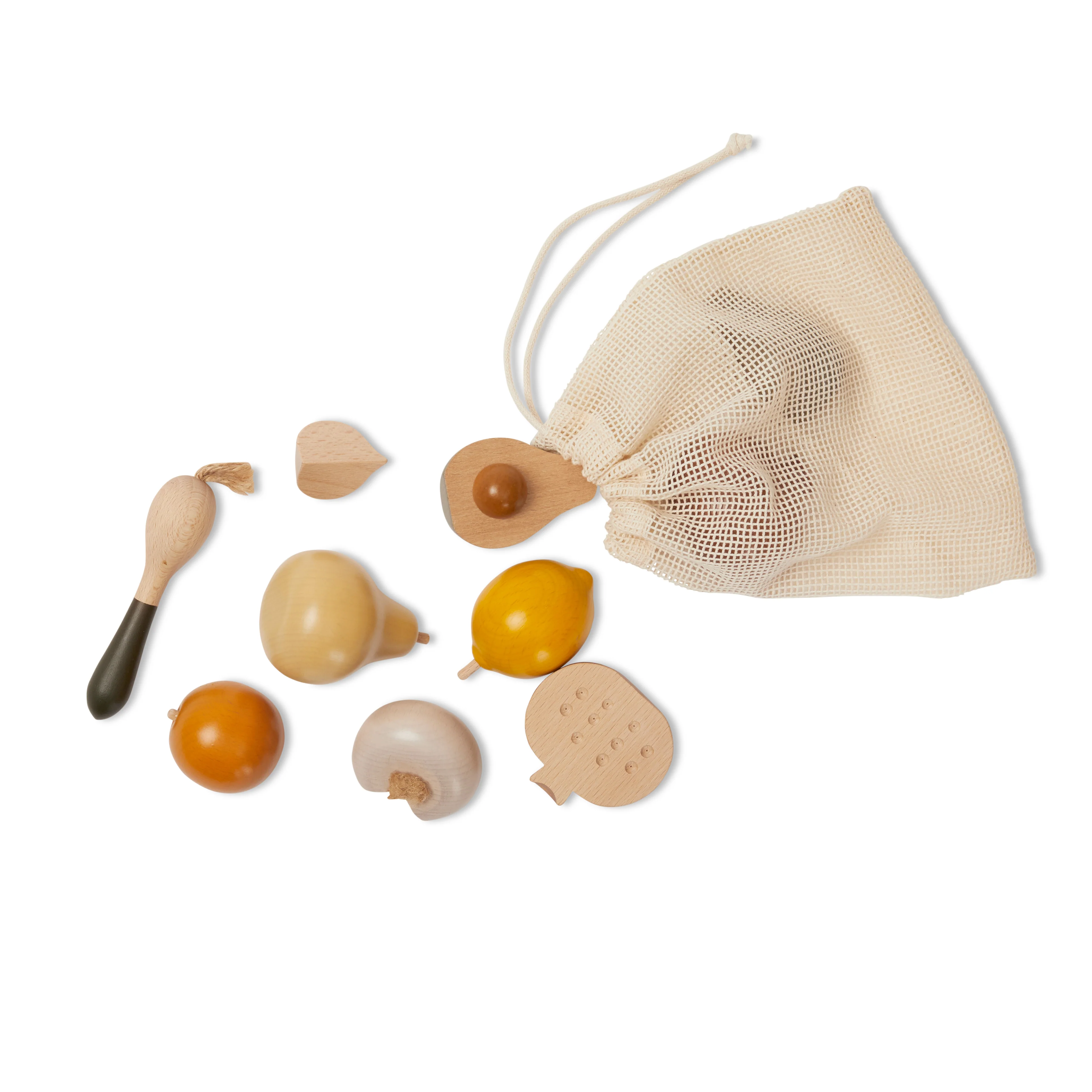 Wooden Fruit and Veggie Play Food Set - Image 3