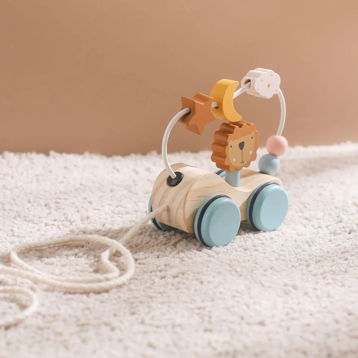 Wooden Lion Pull Toy: Montessori Sensory Toy for Motor Development - Image 3