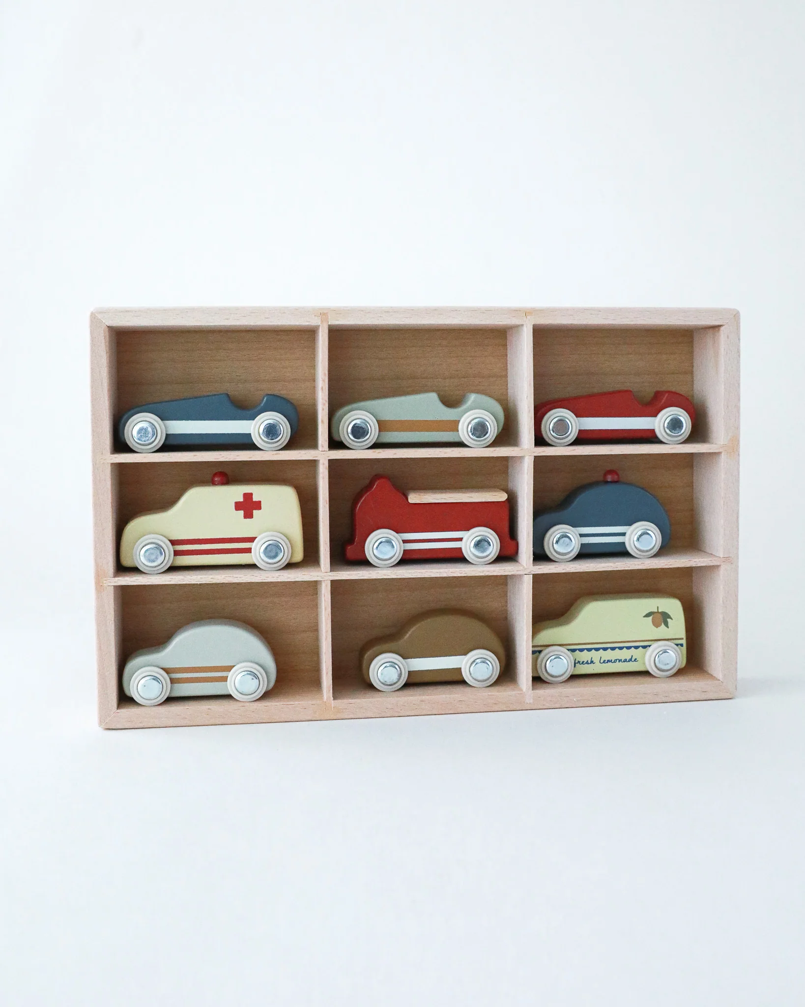 Wooden Mini Car Play Set (Pack of 9) - Image 4