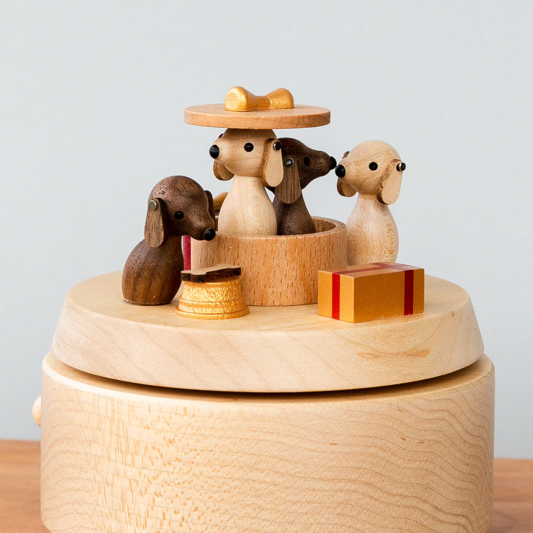Wooden Music Box - Box Puppies - Image 2