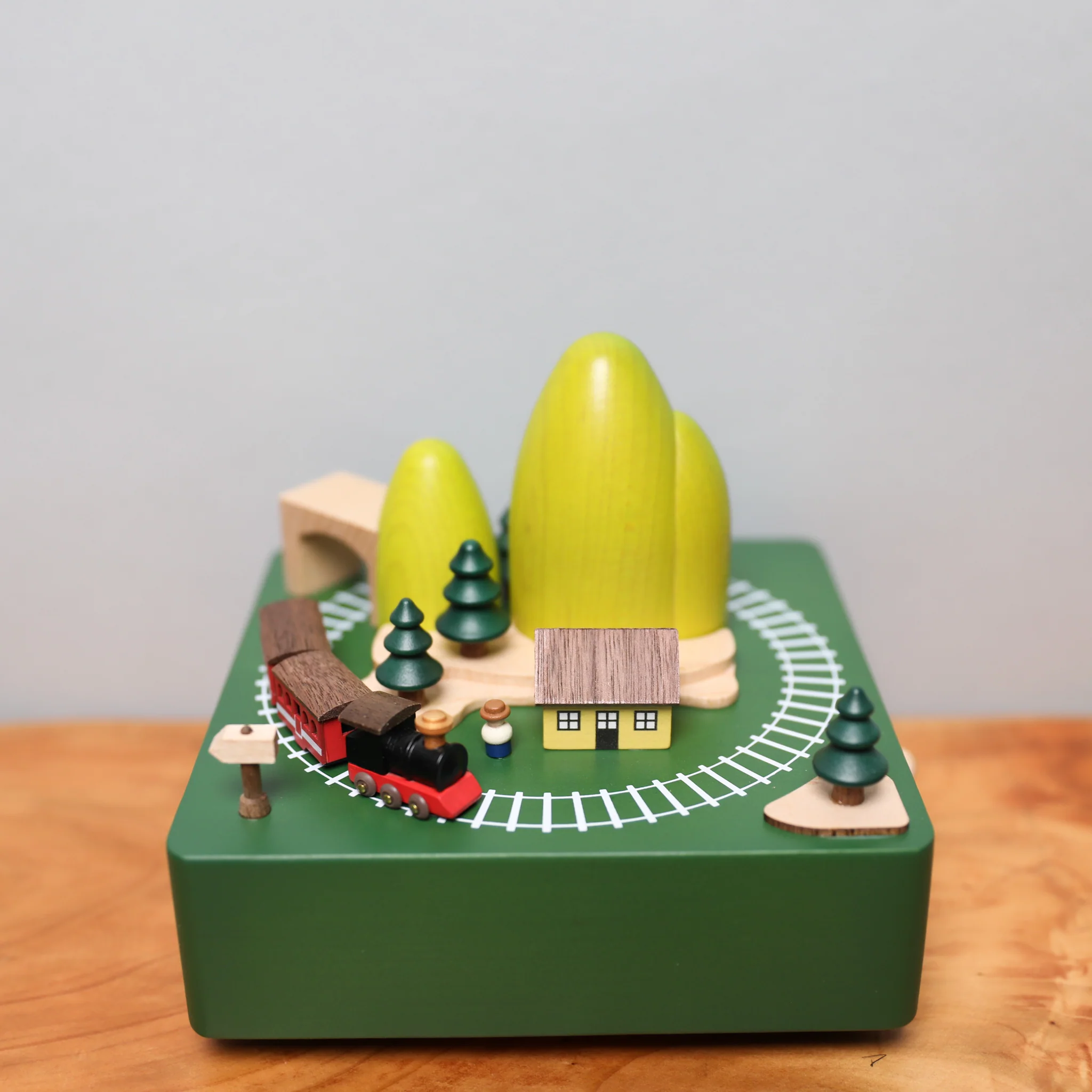 Wooden Music Box - Cave & Train - Image 3