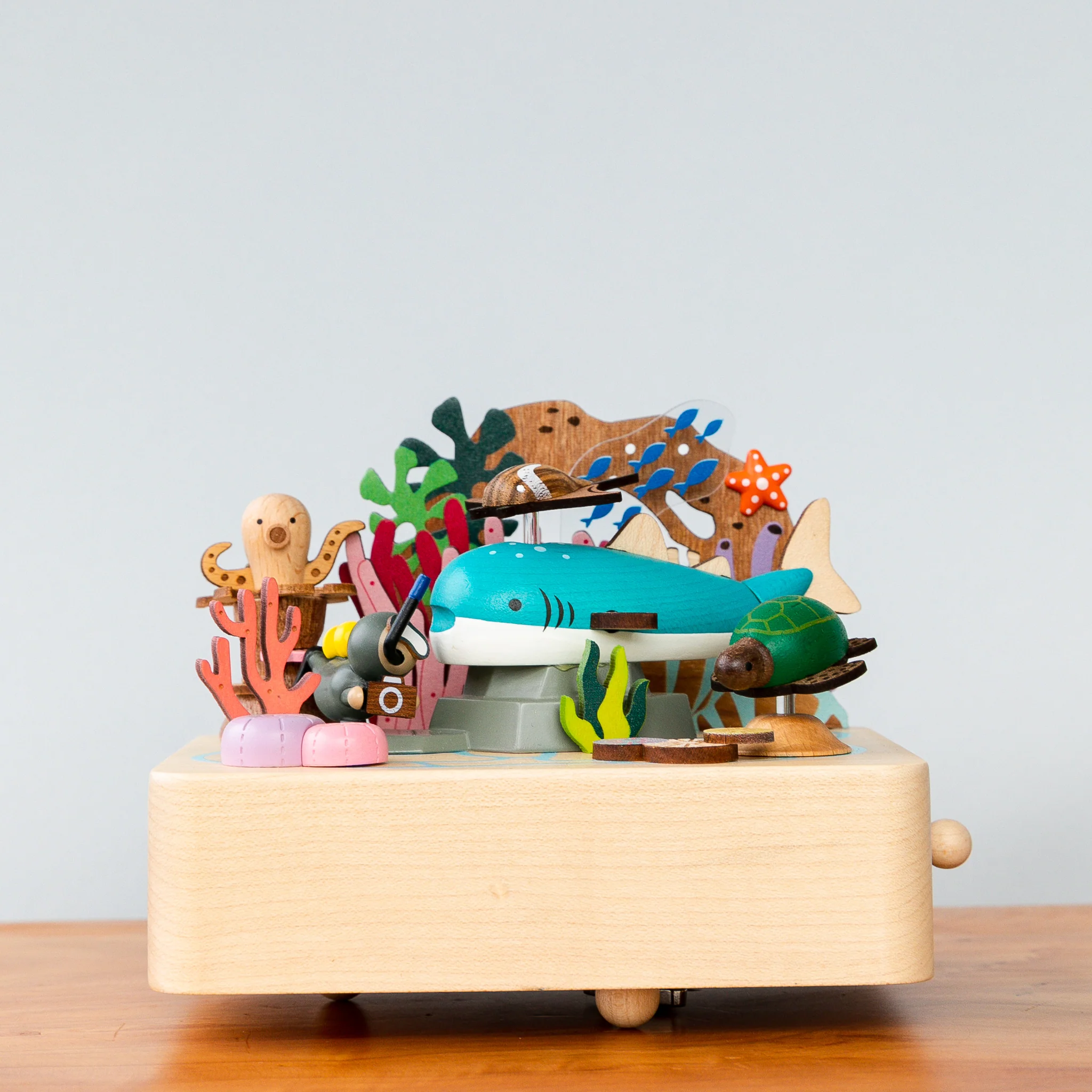 Wooden Music Box - Whale Shark & Sea Friends - Image 3