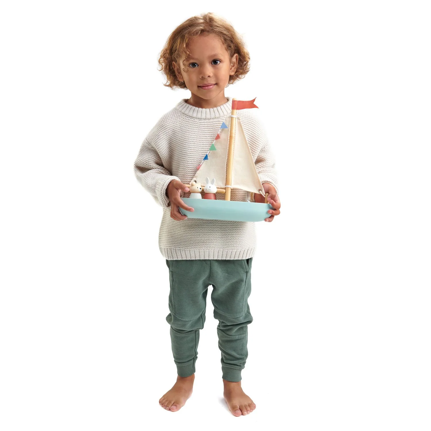 Tender Leaf Toys | Wooden Sailaway Boat - Image 4