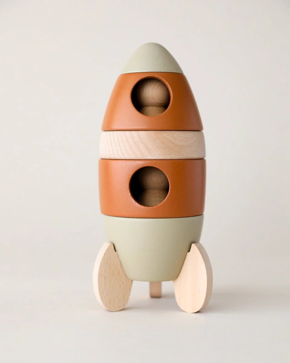 Konges Sloejd | Wooden Stacking Rocket - Image 2