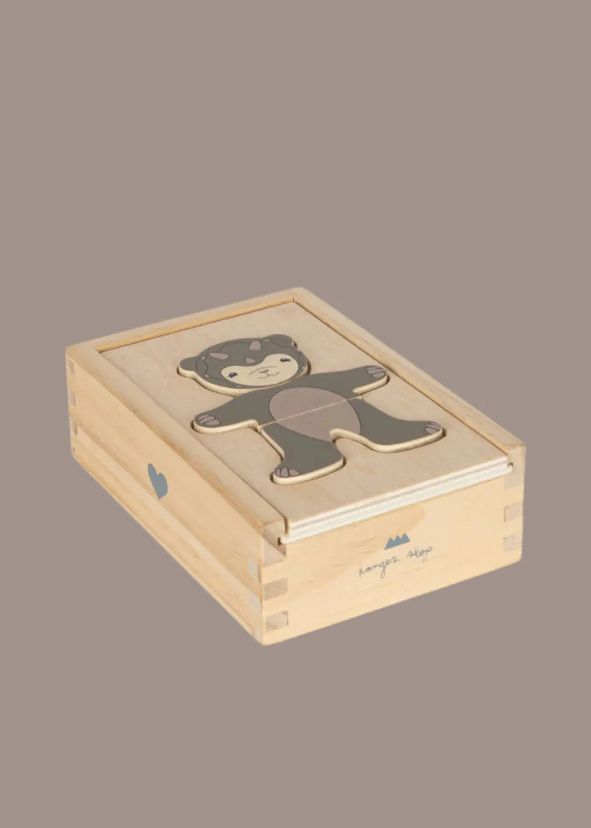 Konges Sloejd | Wooden Teddy Dress-up Puzzle - Animals - Image 4