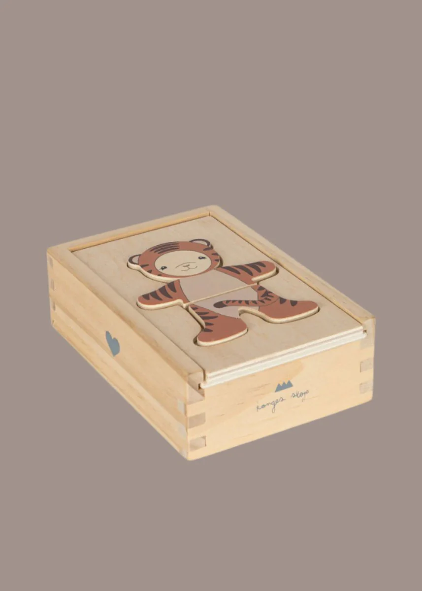 Konges Sloejd | Wooden Teddy Dress-up Puzzle - Animals - Image 5