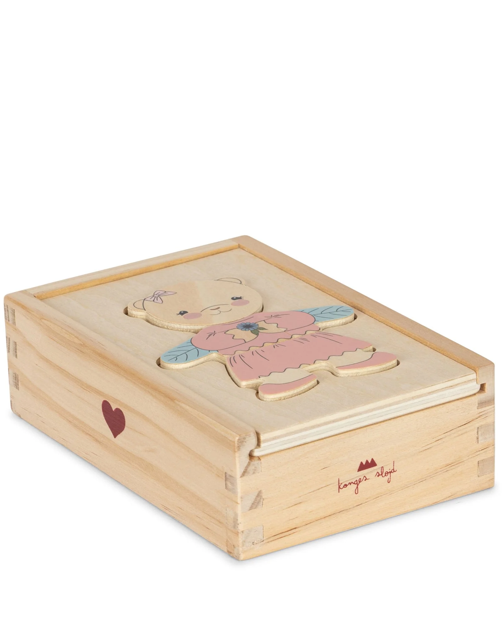 Wooden Teddy Dress-up Puzzle - Dusty Pink - Image 6