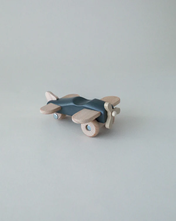 Wooden Toy Airplane - Blue - Image 2